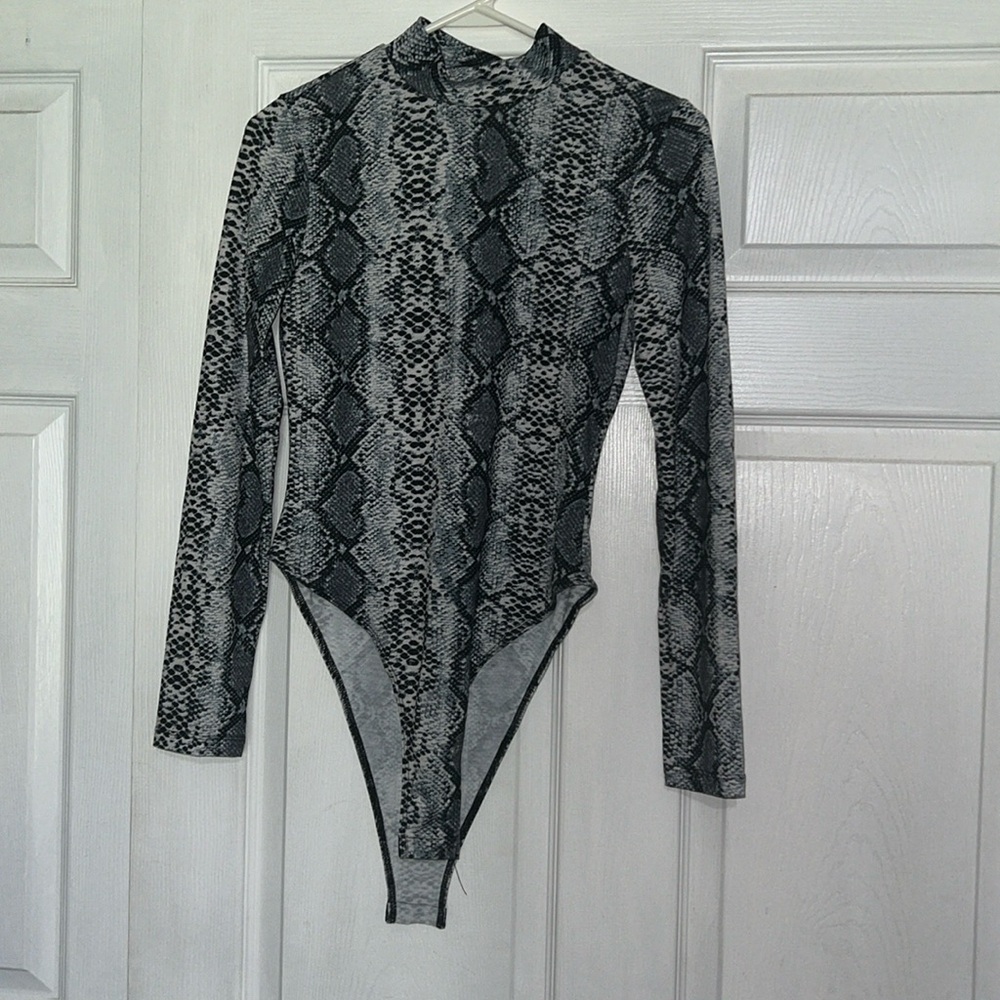 SHEIN snakeskin long sleeve body suit